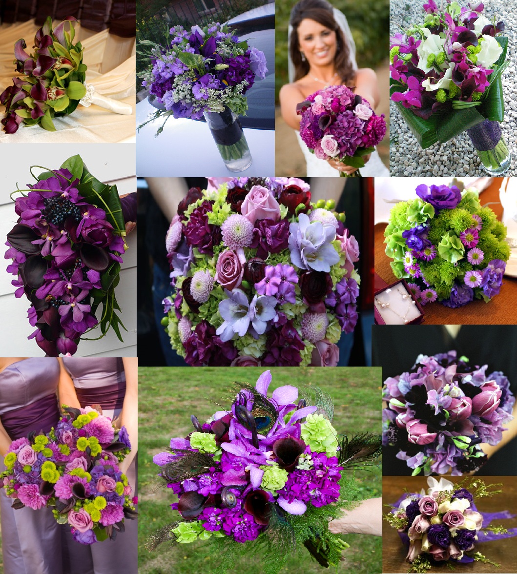 teal and purple wedding flowers